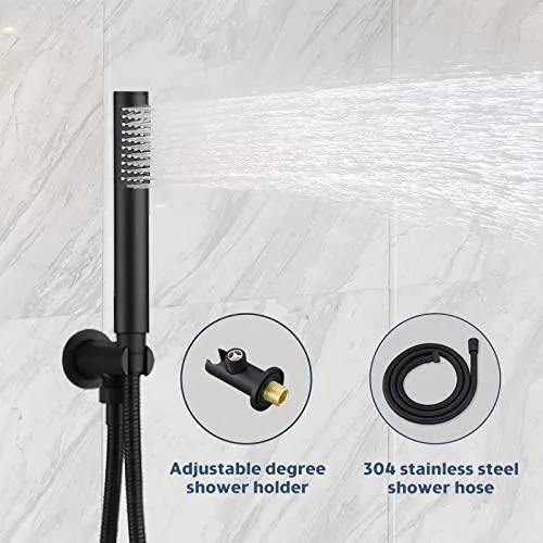 10 Inch Matte Black Shower System Round
