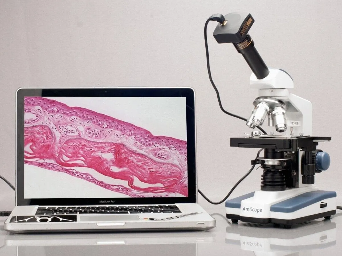 AmScope M620 Series Monocular LED Compound Microscope 40X-2500X Magnification With 9MP USB 2.0 C-mount Camera