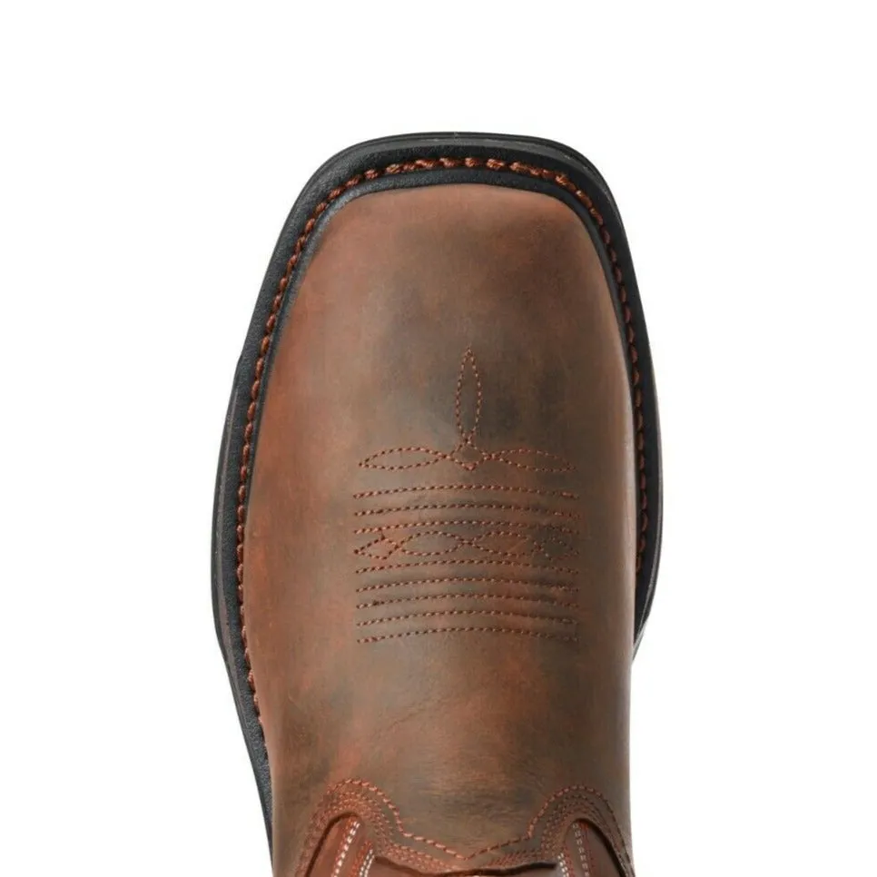 Ariat Men's Big Rig H2O Distressed Brown Work Boots 10033991