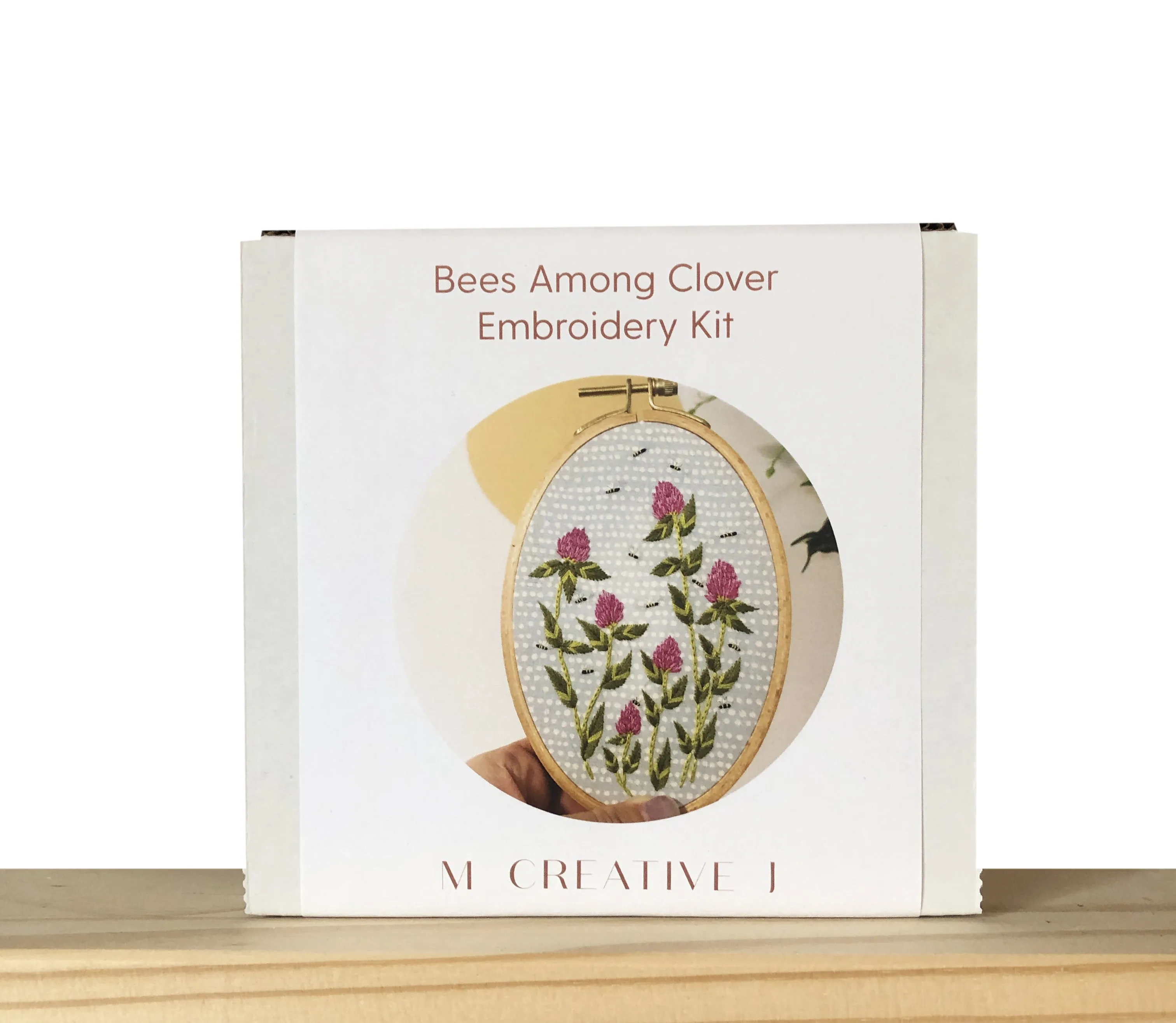 Bees Among Clover - Flower Embroidery Kit for Intermediate Stitchers