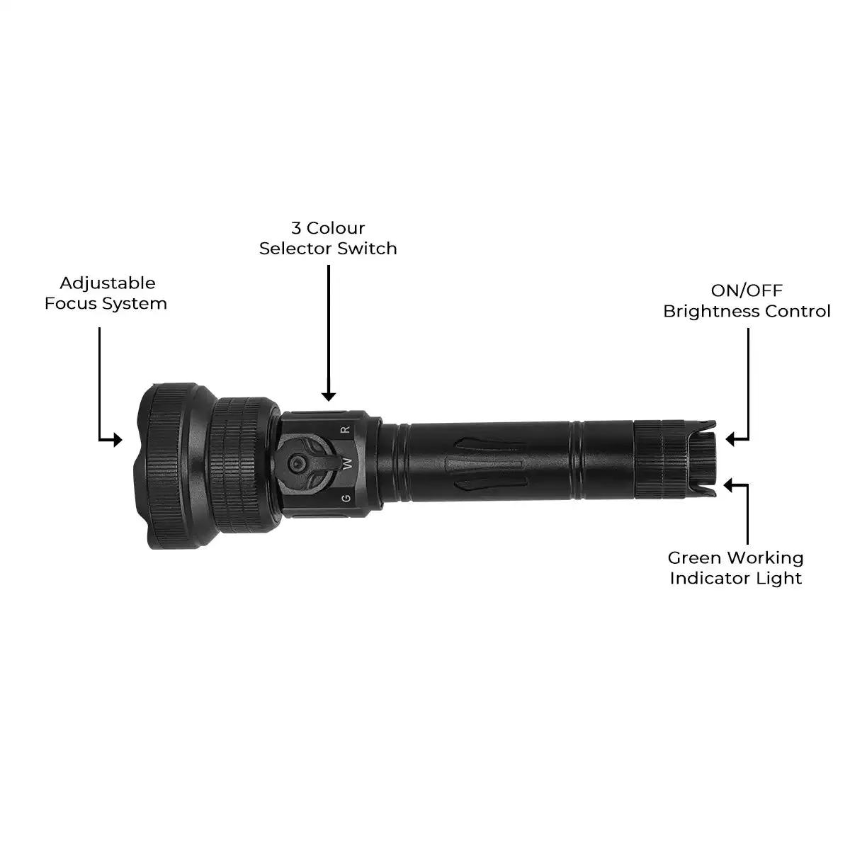 Brinyte T28 3-Color-In-1 Zoomable Rechargeable Night Hunting Light For Coyotes, Foxes, Bobcats, And Hogs