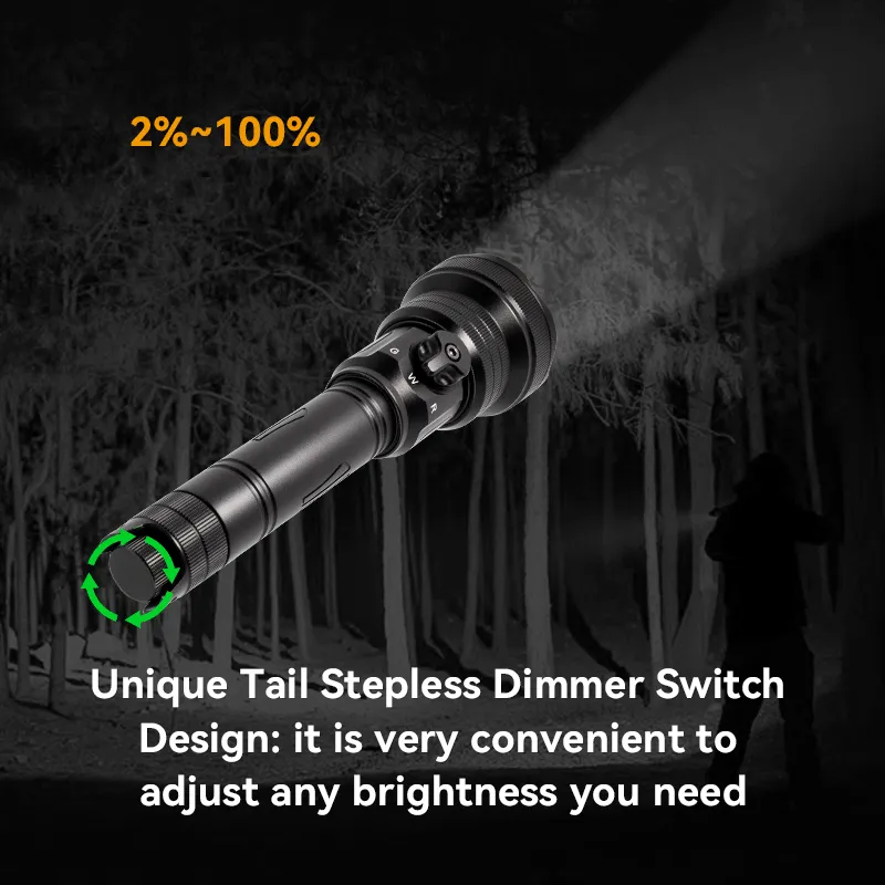 Brinyte T28 3-Color-In-1 Zoomable Rechargeable Night Hunting Light For Coyotes, Foxes, Bobcats, And Hogs