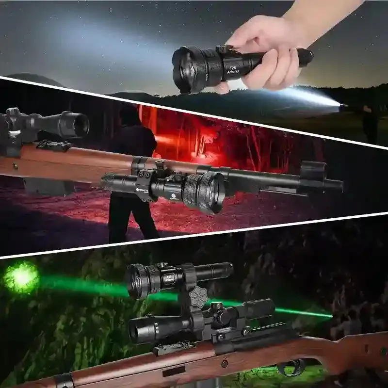 Brinyte T28 3-Color-In-1 Zoomable Rechargeable Night Hunting Light For Coyotes, Foxes, Bobcats, And Hogs