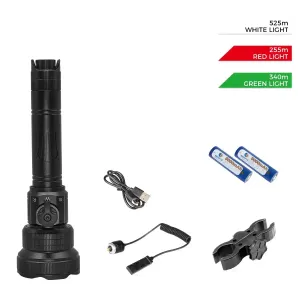 Brinyte T28 3-Color-In-1 Zoomable Rechargeable Night Hunting Light For Coyotes, Foxes, Bobcats, And Hogs
