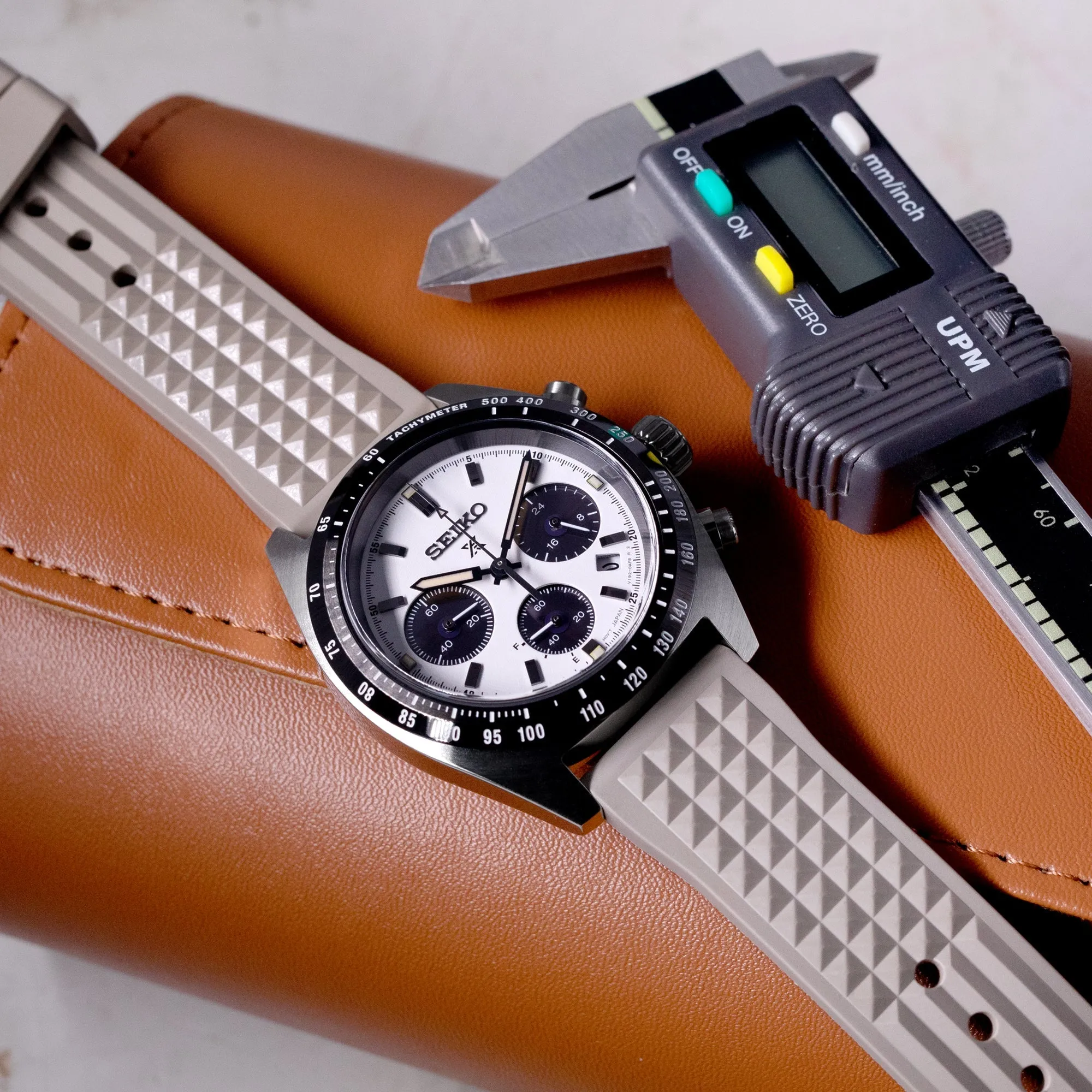 Chaffle Sand FKM Rubber watch strap, 20mm or 22mm