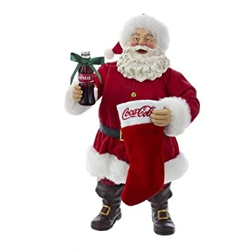 Coca-Cola® Santa with Coke bottle and stocking