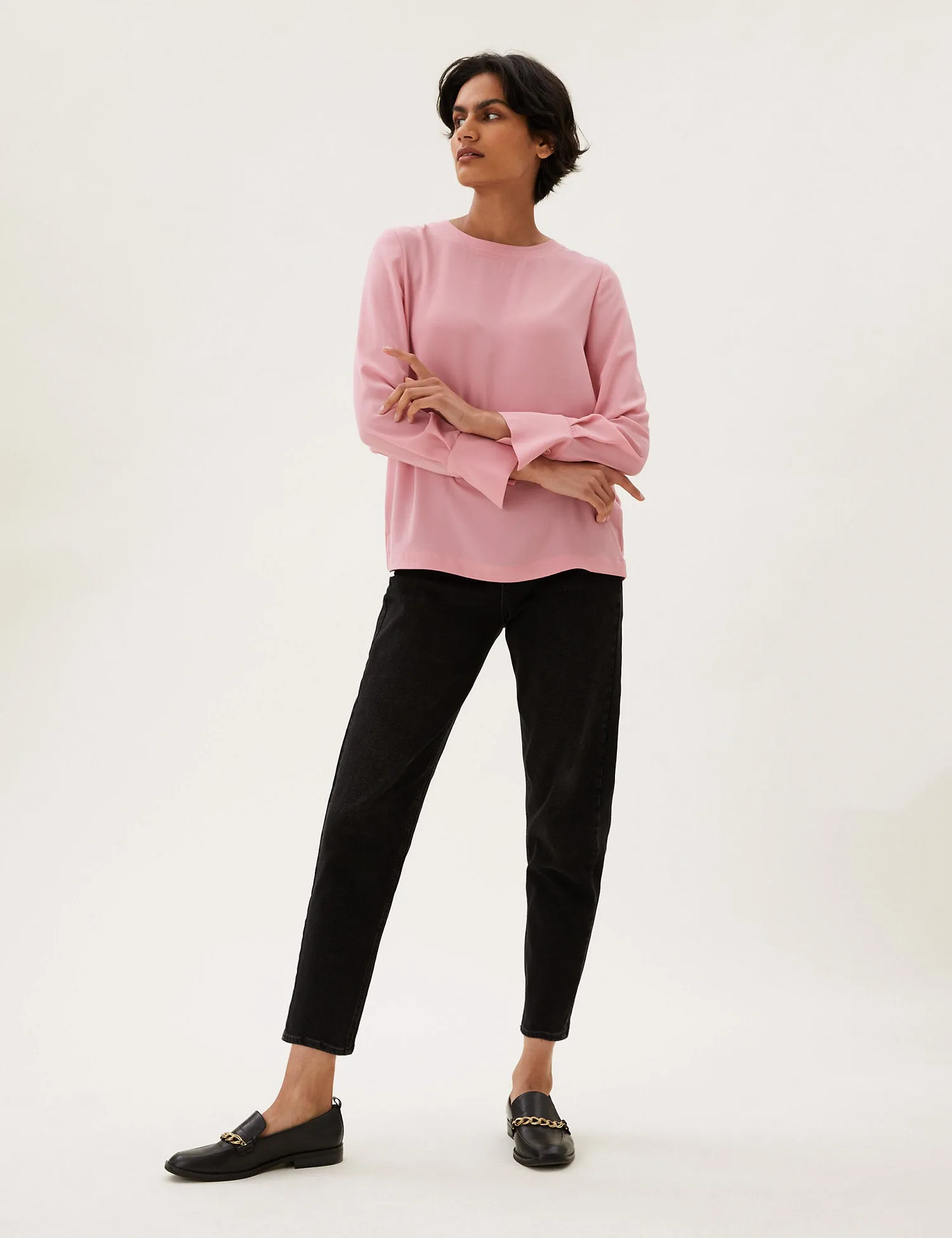 Crew Neck Long Sleeve Top