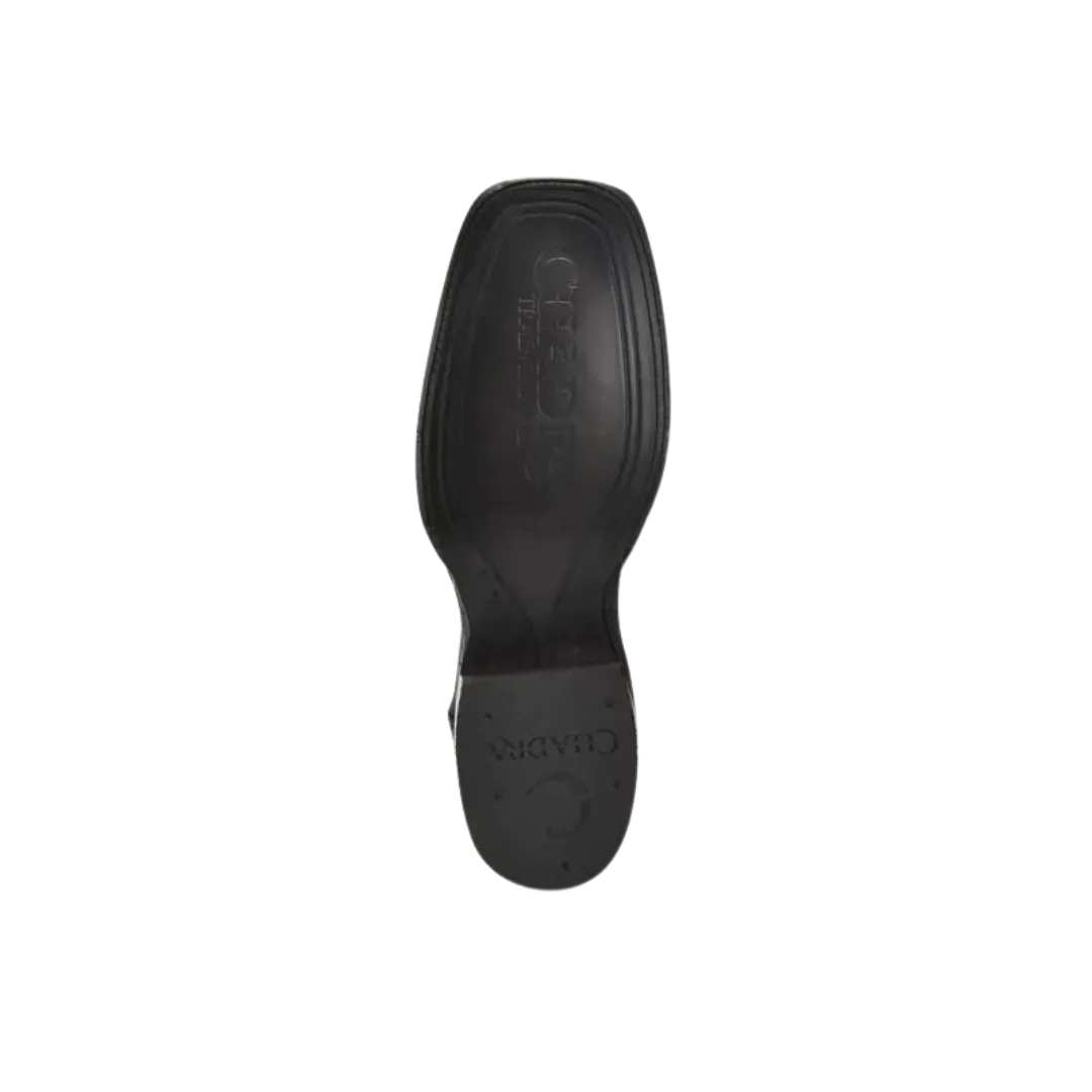 Cuadra Men's Black Caiman Laser & Embroidery Square Boots