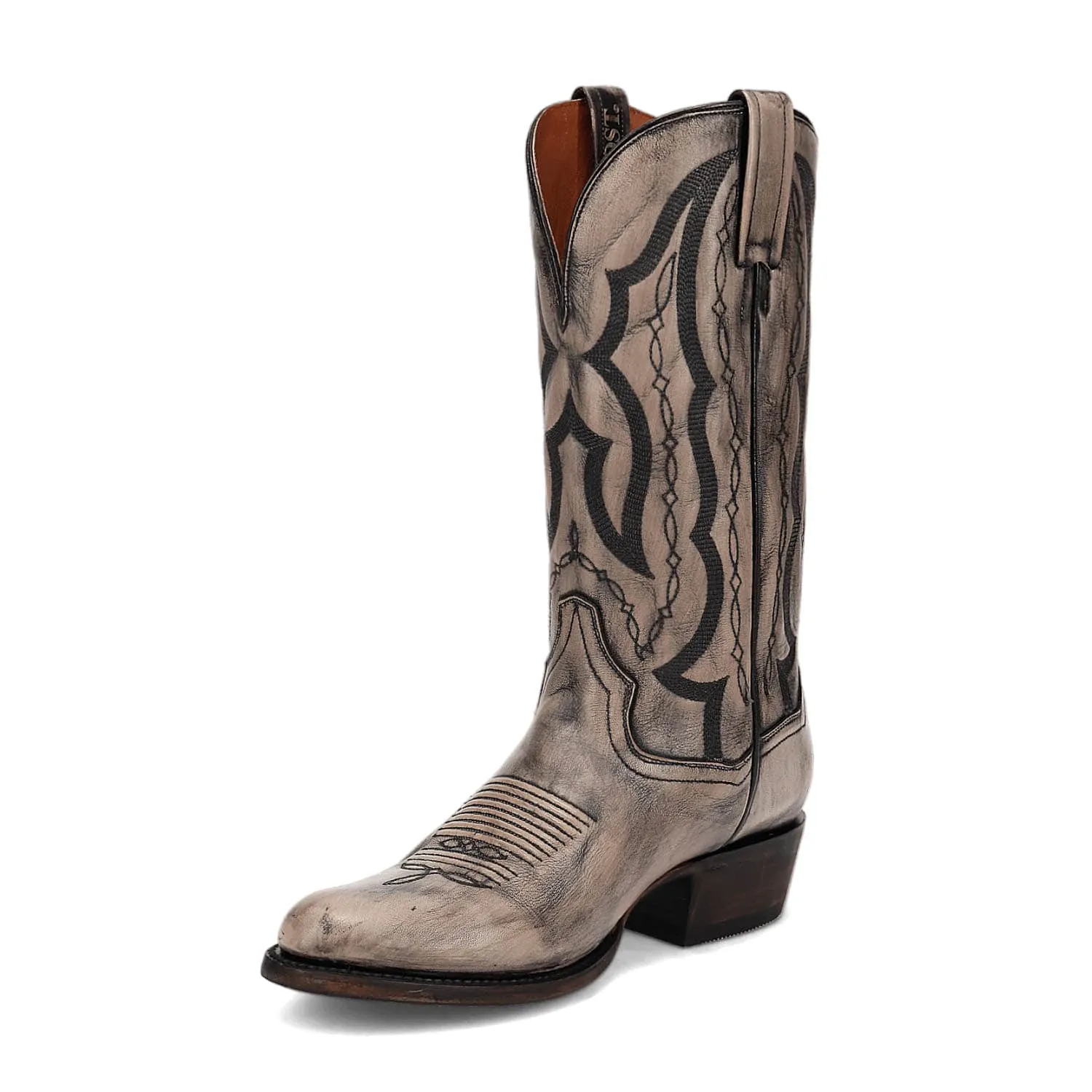 Dan Post Mens West Grey Leather Cowboy Boots