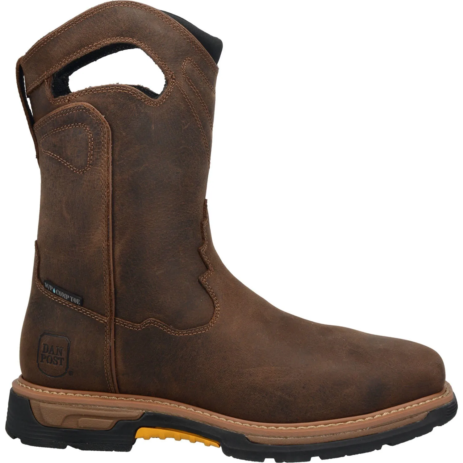 Dan Post Waterproof Brown Thunderbird Broad Square Toe Work Boots for Men