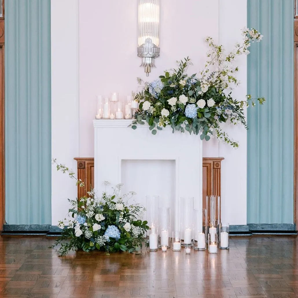 Dusty Blue and Cream Ceremony Flowers