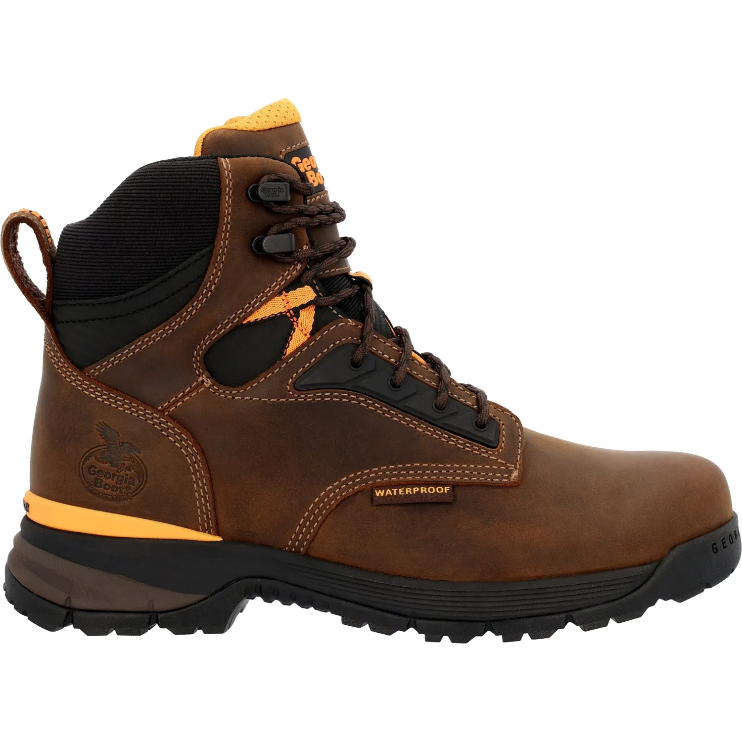 Georgia Mens TBD Waterproof Brown Leather Work Boots