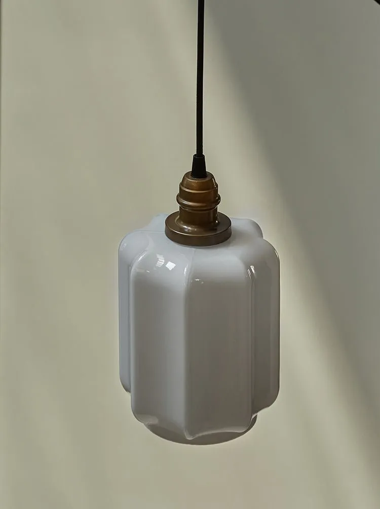 Glass and Antique Brass Lantern Pendant Lights