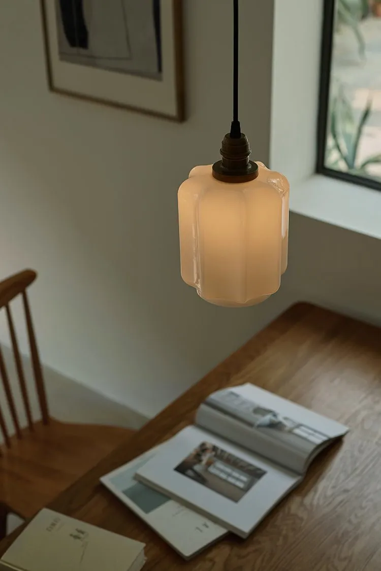 Glass and Antique Brass Lantern Pendant Lights