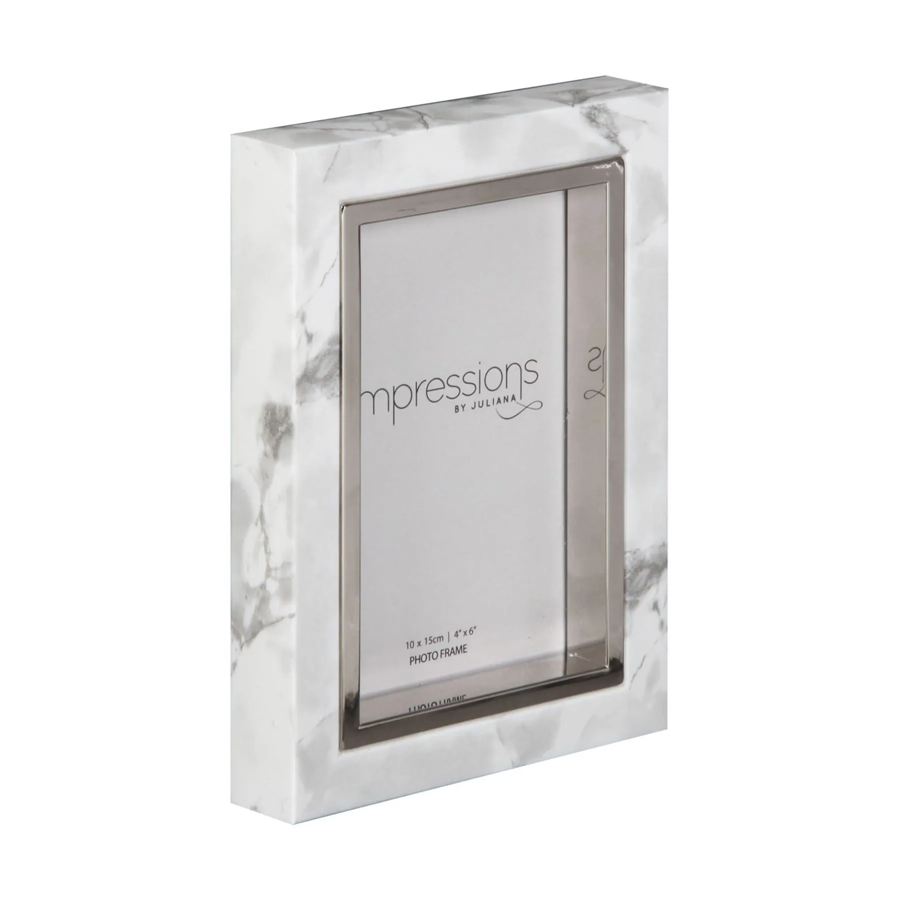 Impressions White Marble Look Photo Frame