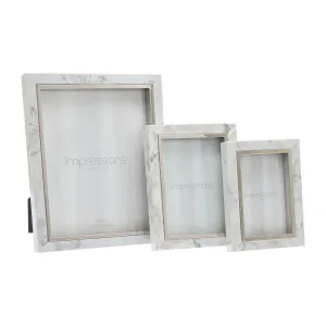 Impressions White Marble Look Photo Frame