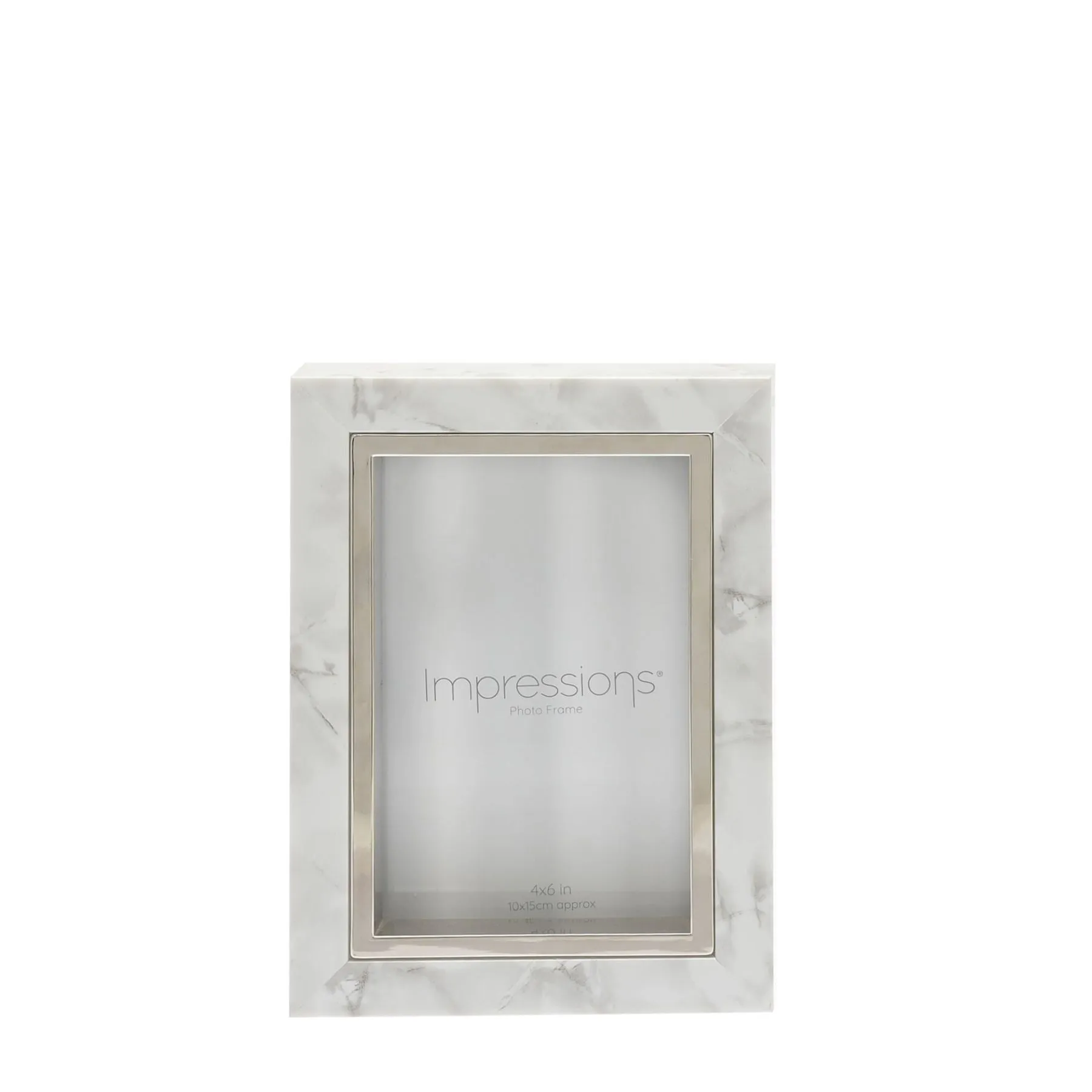 Impressions White Marble Look Photo Frame