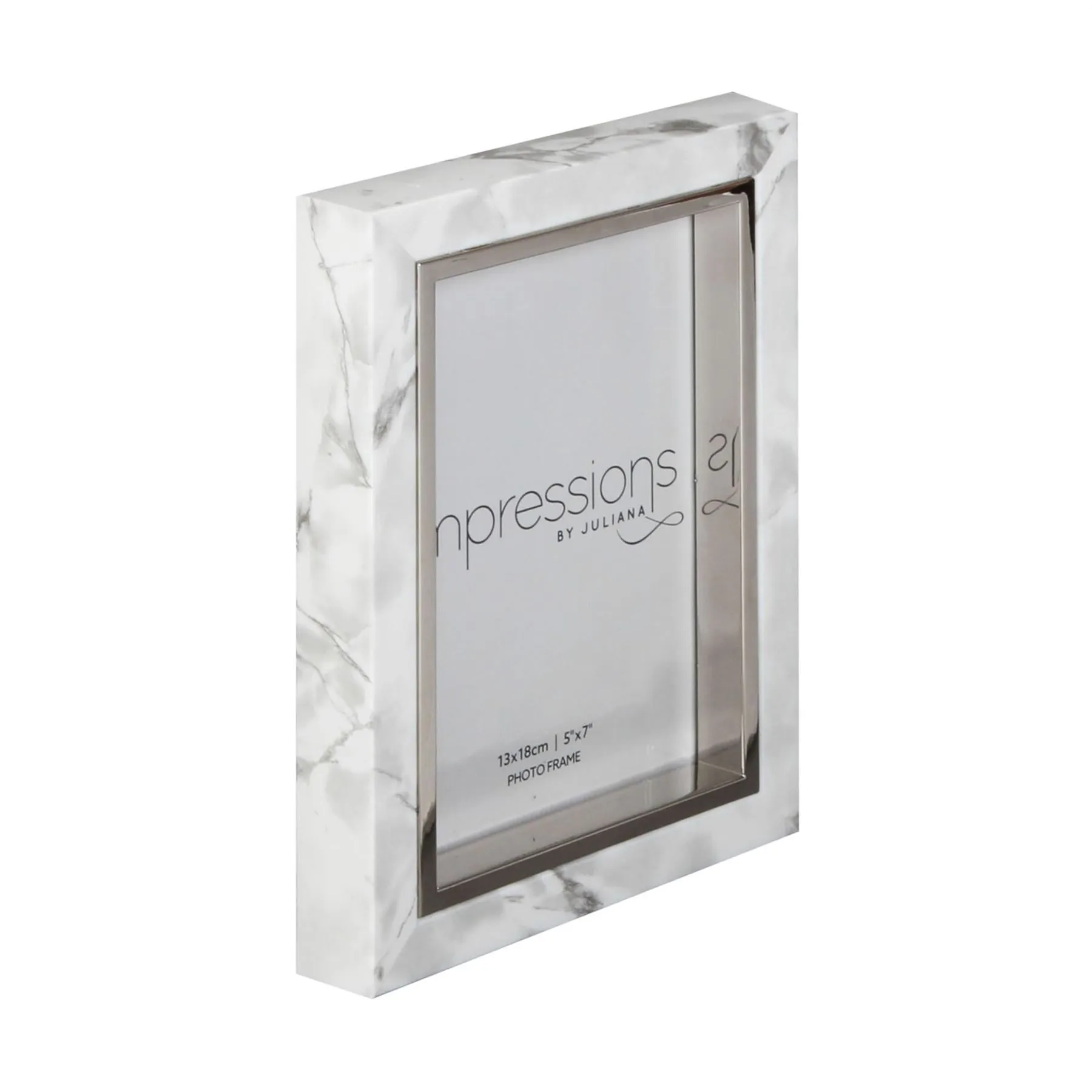 Impressions White Marble Look Photo Frame