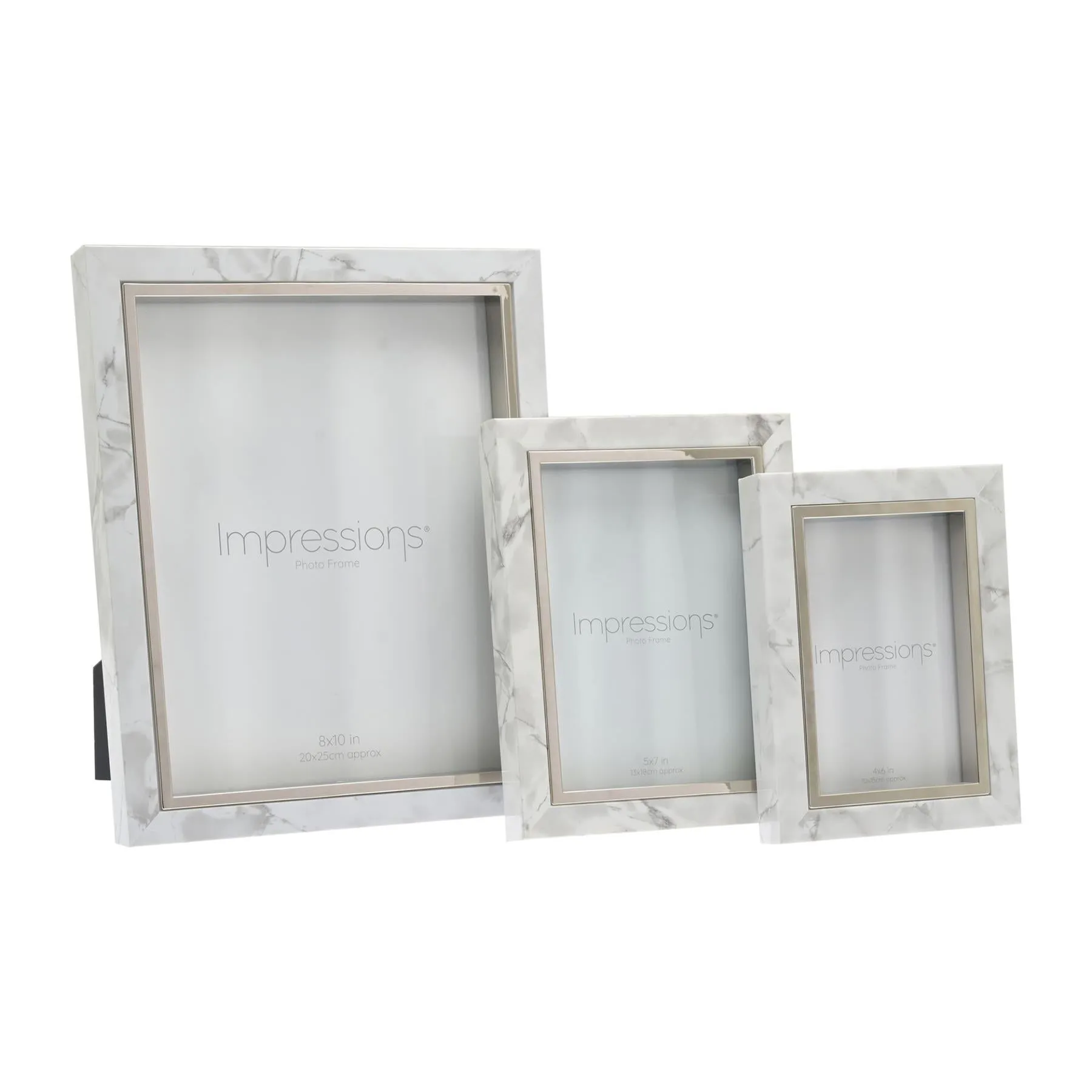 Impressions White Marble Look Photo Frame