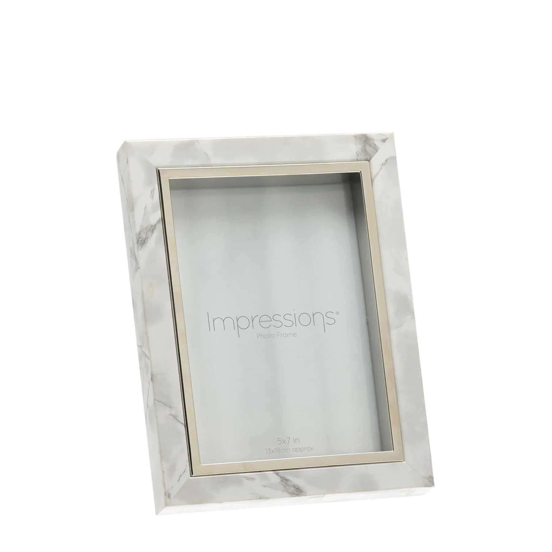 Impressions White Marble Look Photo Frame