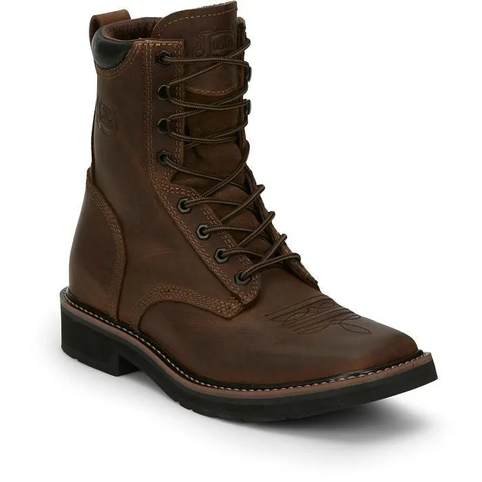 Justin Men's Pulley Lace-Up Work Boot w/ Steel Toe
