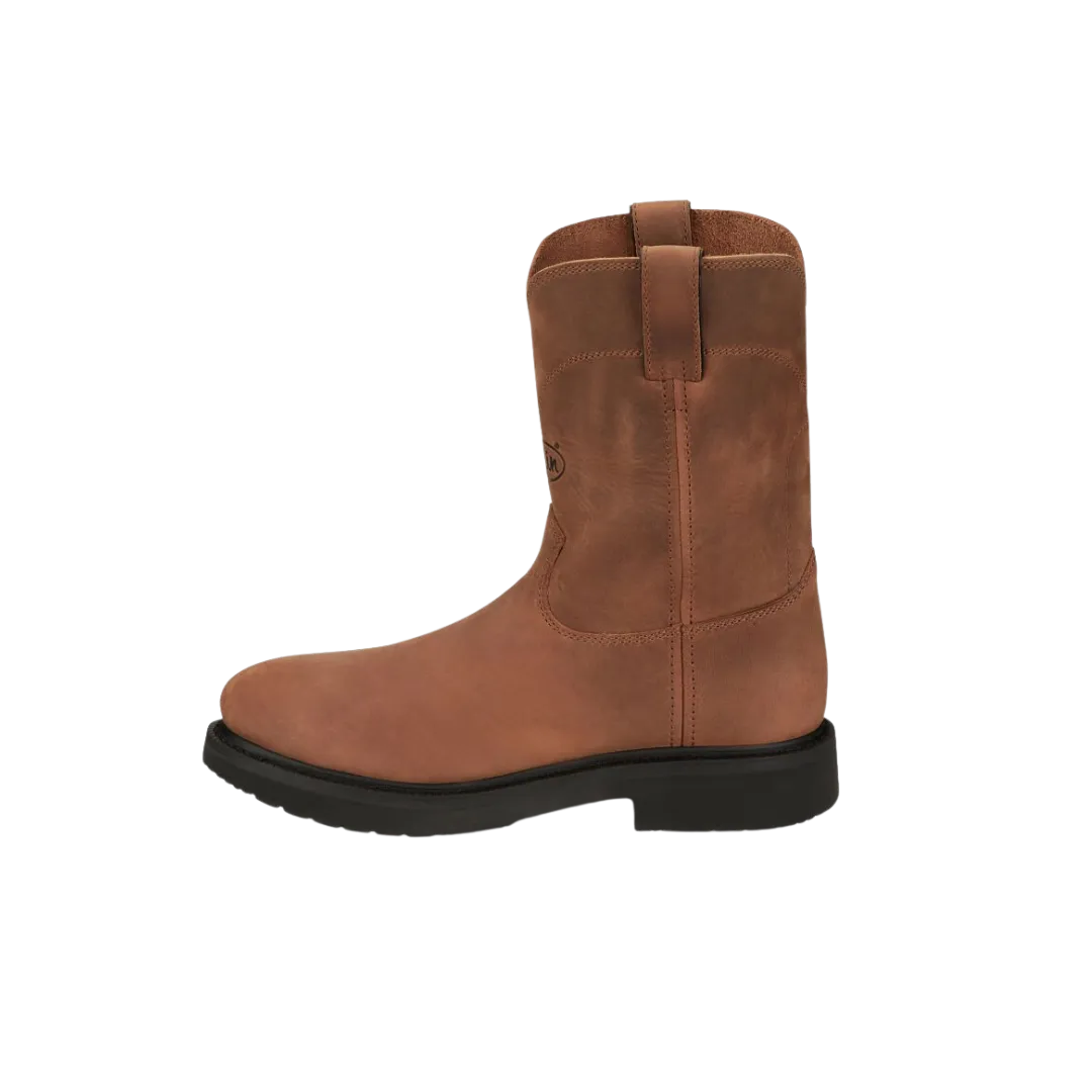 Justin Men's Round Up Steel Toe Brown Boot