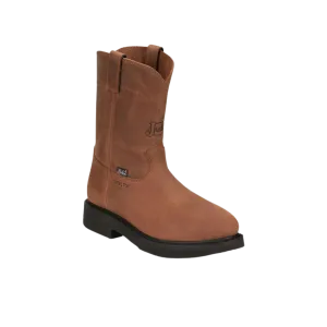 Justin Men's Round Up Steel Toe Brown Boot