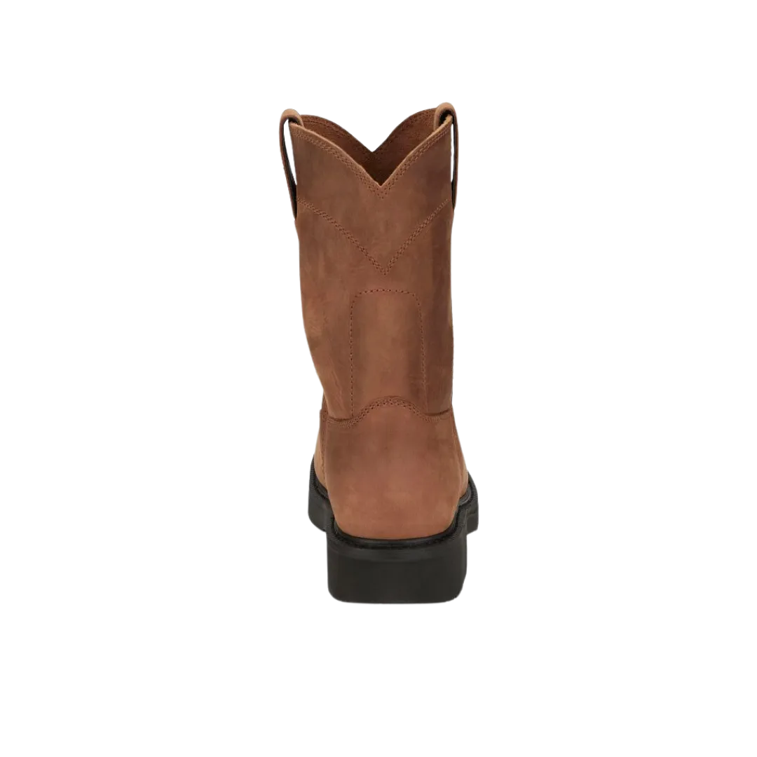 Justin Men's Round Up Steel Toe Brown Boot