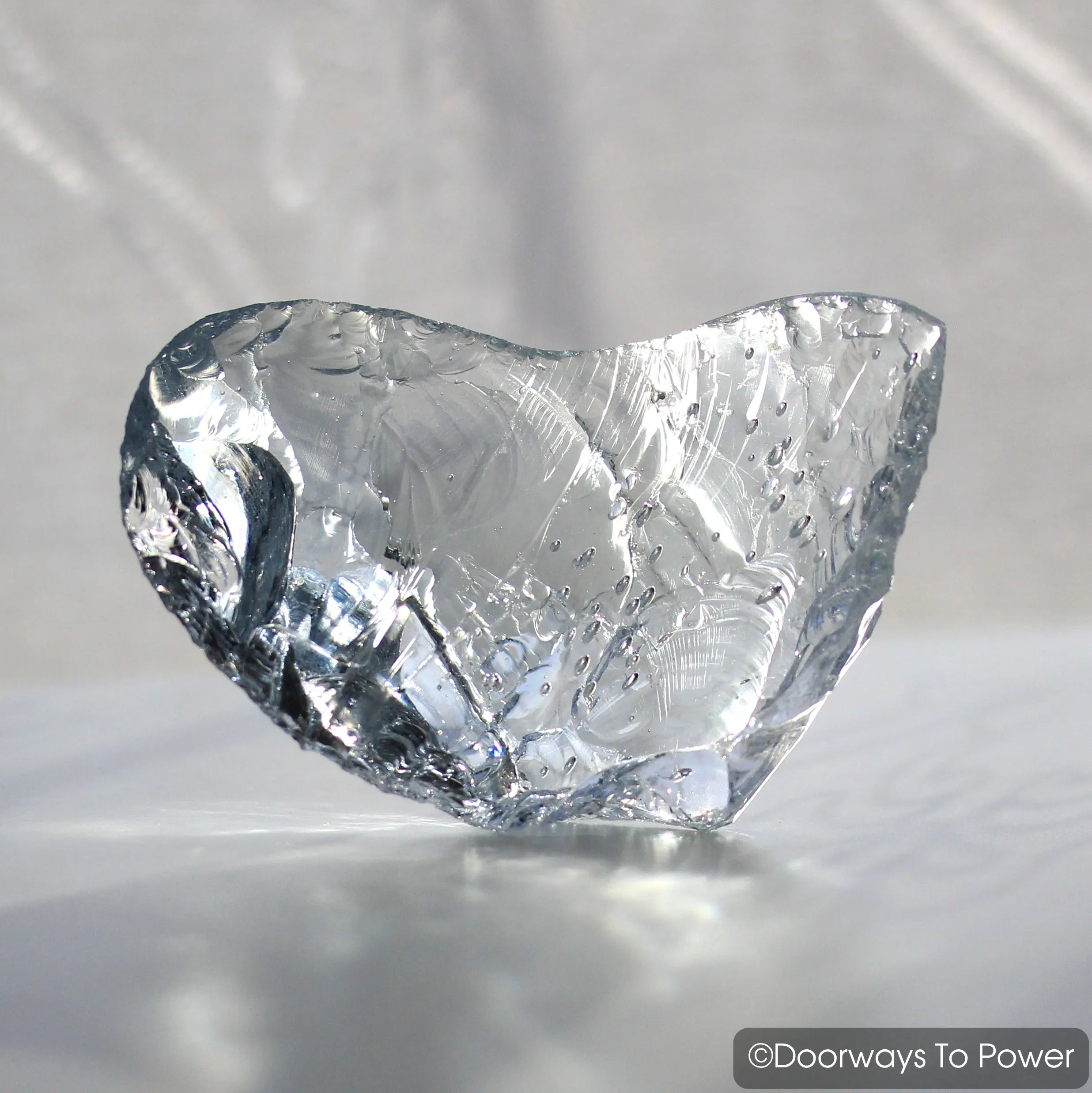 Lady Nellie Blue Monatomic Andara Crystal Glass Heart Rare