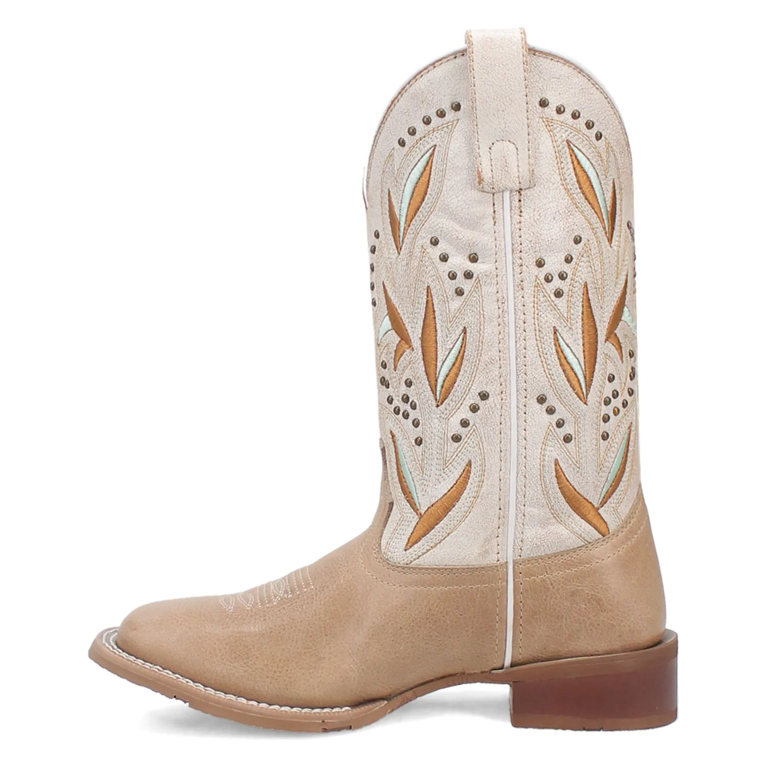 Laredo Womens Lydia Sand/White Leather Cowboy Boots
