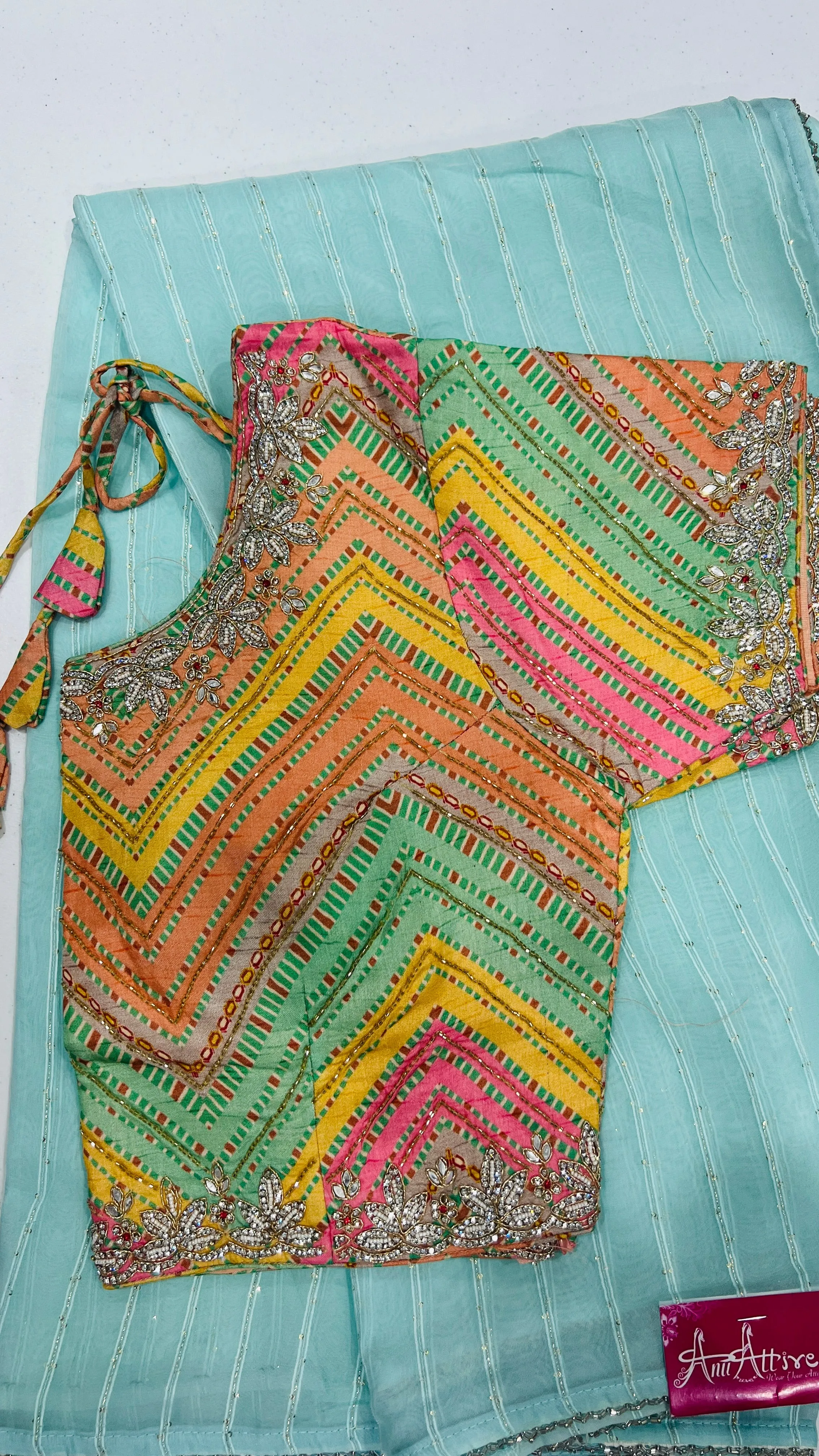 Light Blue soft organza saree | Fancy Look