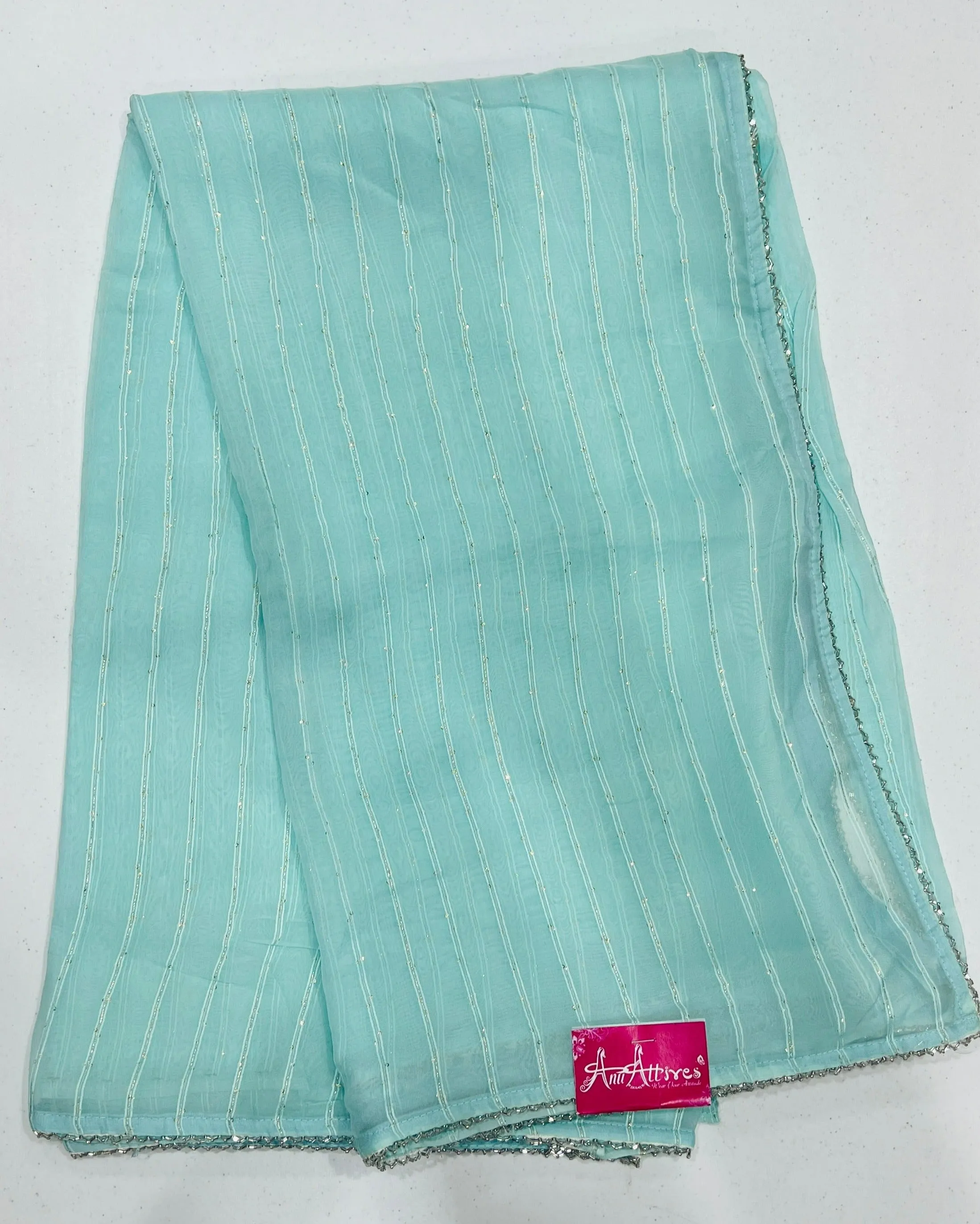 Light Blue soft organza saree | Fancy Look