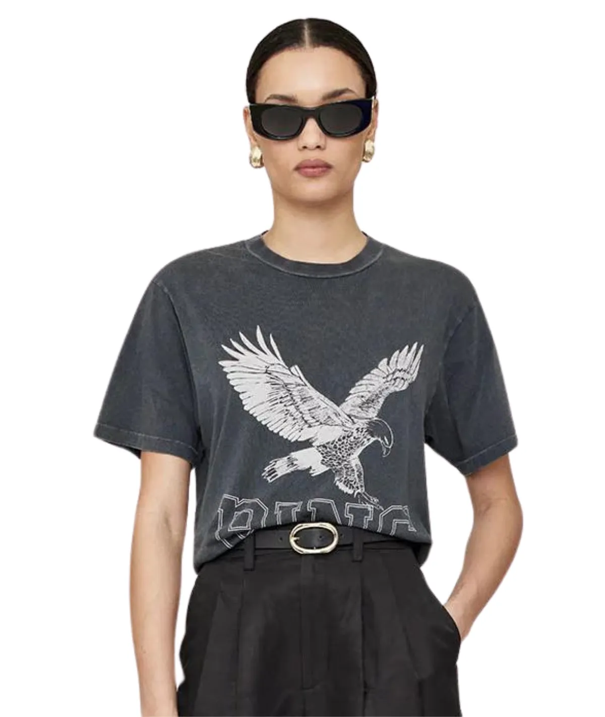 Lili Tee Retro Eagle- Washed Black