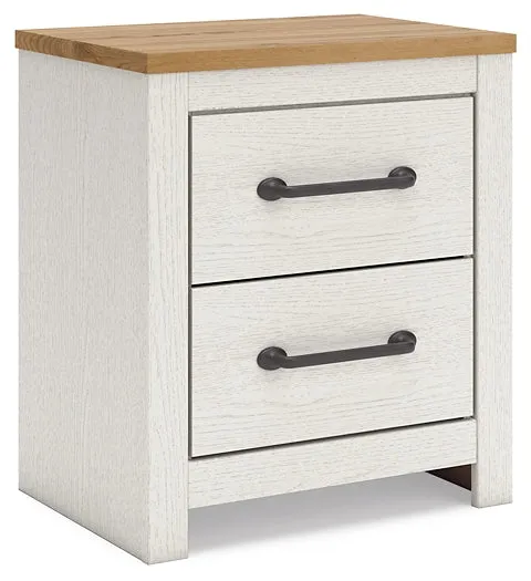 Linnocreek King Panel Headboard with Mirrored Dresser, Chest and Nightstand