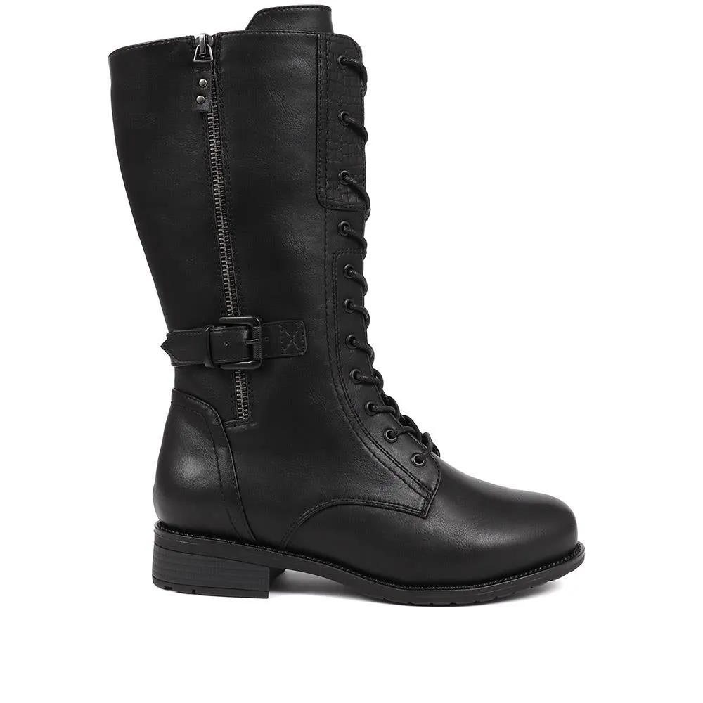 Long Lace-Up Boots - KACEY / 324 704
