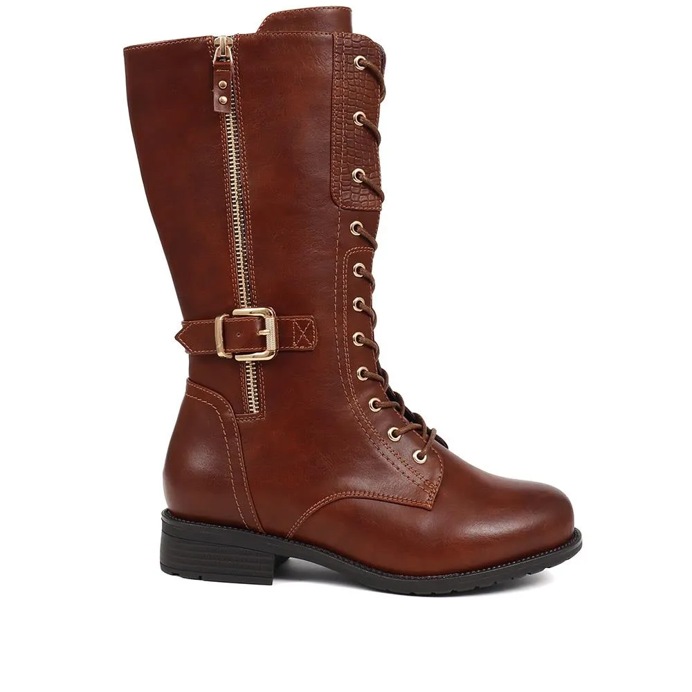Long Lace-Up Boots - KACEY / 324 704
