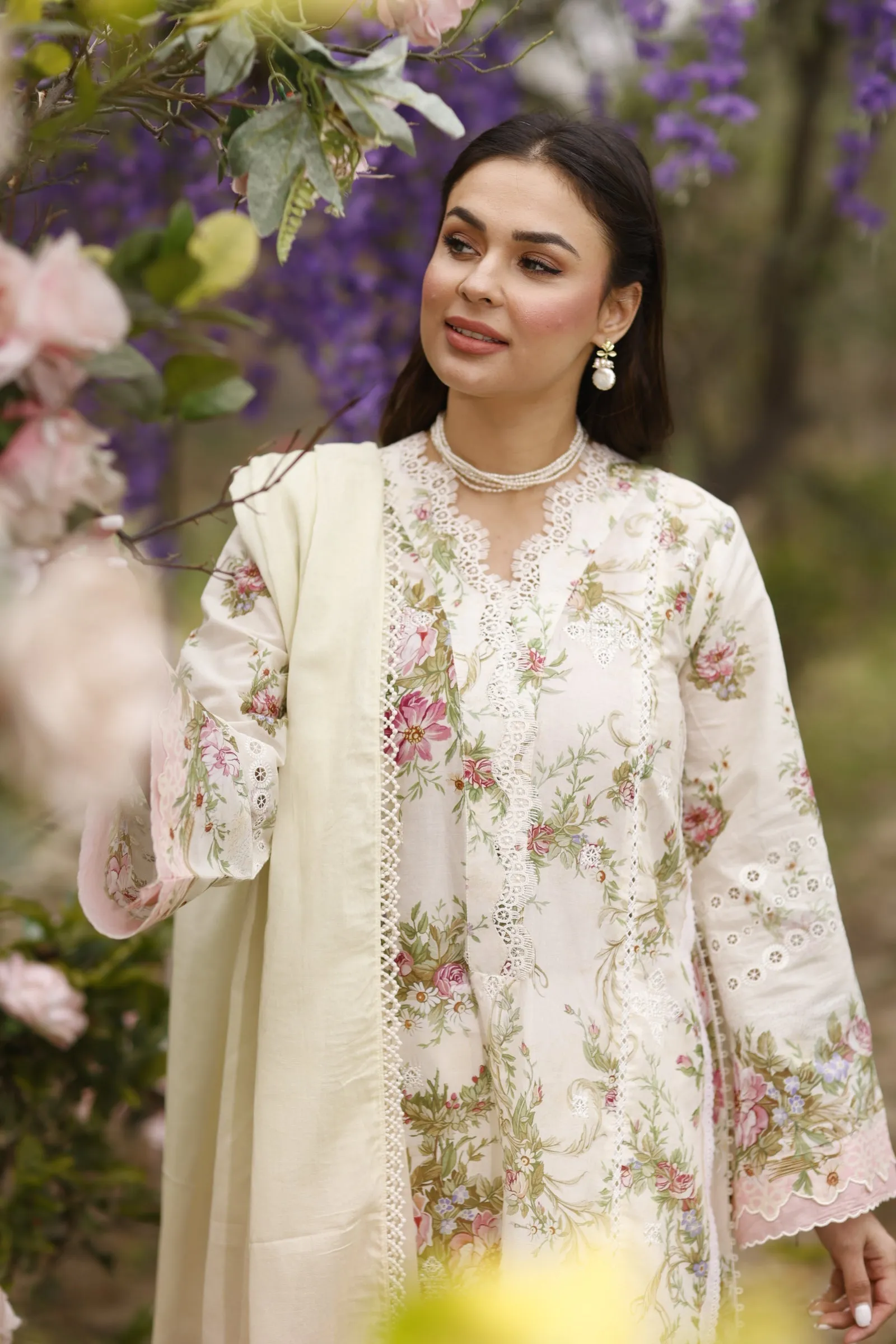 Manara by Maria Asif Baig - Vintage Flora Lawn Collection – JASMINE