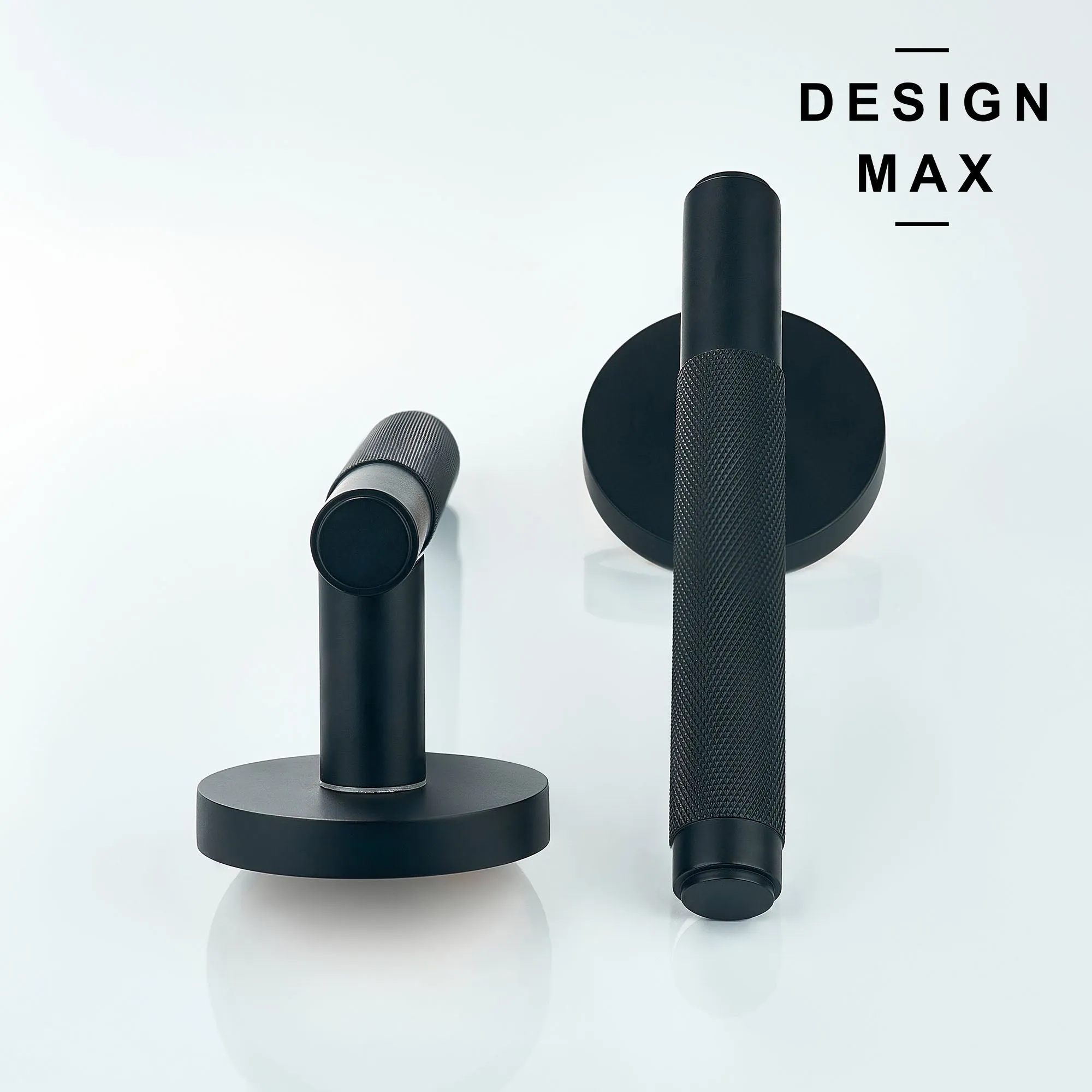 Matte Black Knurled Interior Door Set - Lever Door Handle