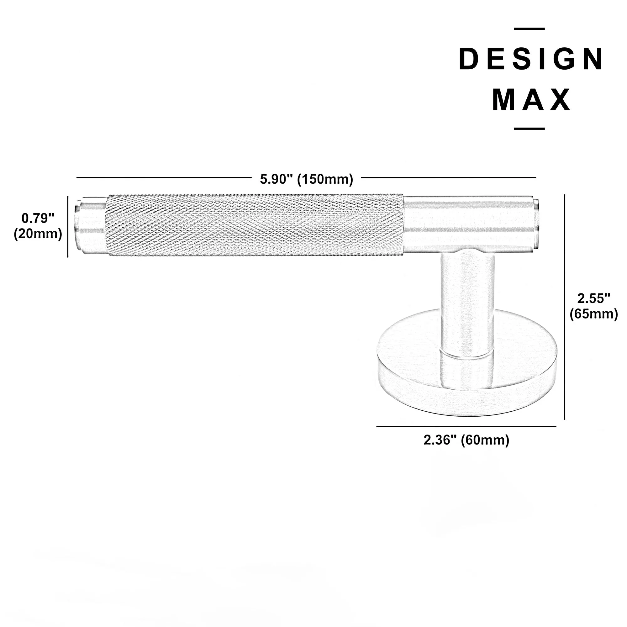 Matte Black Knurled Interior Door Set - Lever Door Handle