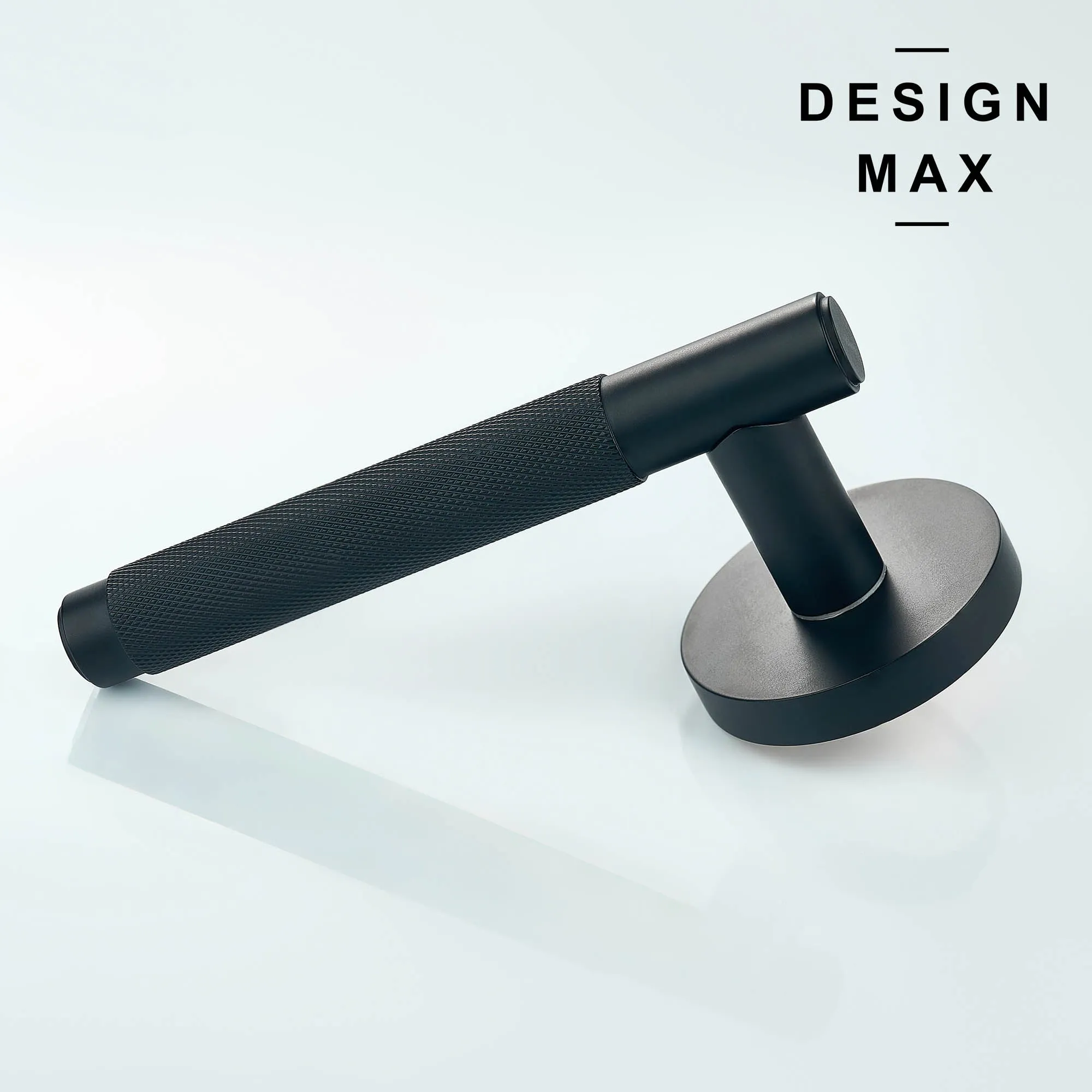 Matte Black Knurled Interior Door Set - Lever Door Handle