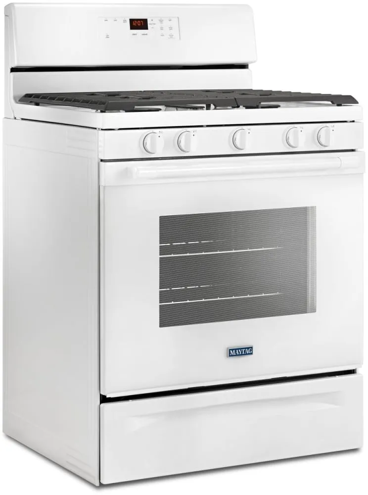 Maytag MGR6600FW 30-Inch 5.0 Cu. Ft. Wide Gas Range With 5th Oval Burner In White
