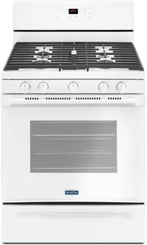 Maytag MGR6600FW 30-Inch 5.0 Cu. Ft. Wide Gas Range With 5th Oval Burner In White