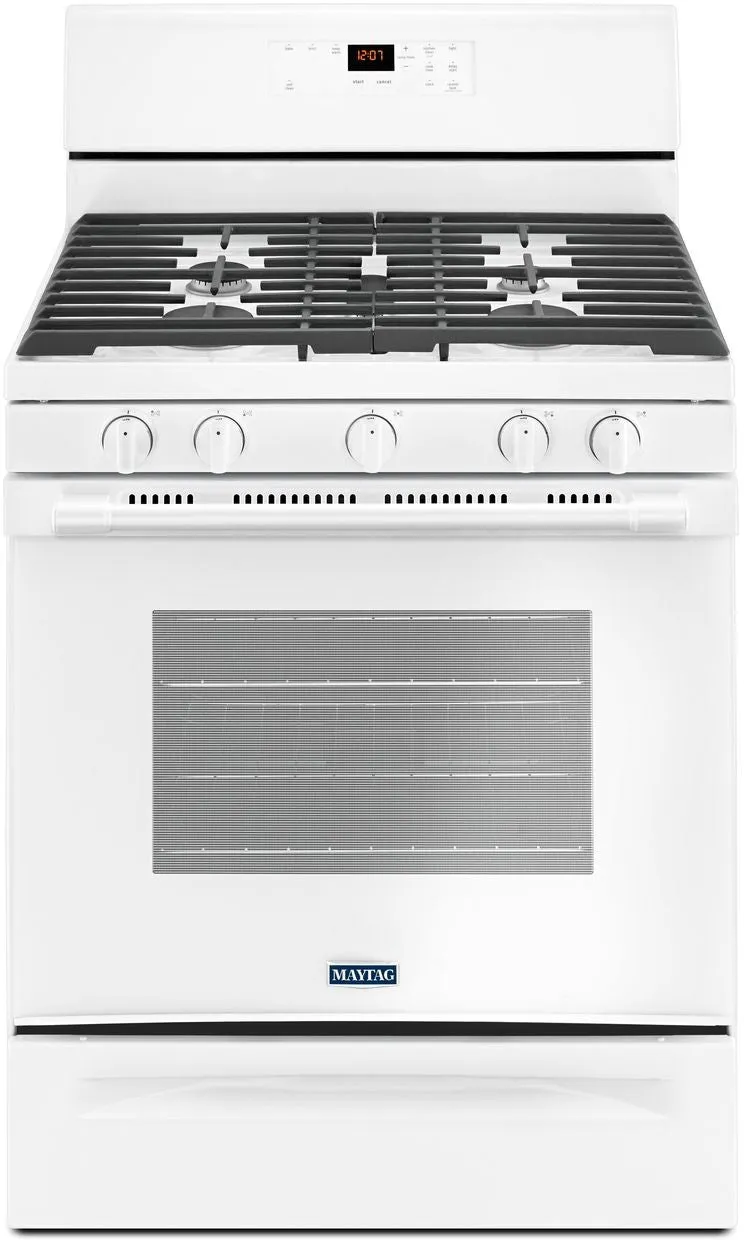 Maytag MGR6600FW 30-Inch 5.0 Cu. Ft. Wide Gas Range With 5th Oval Burner In White