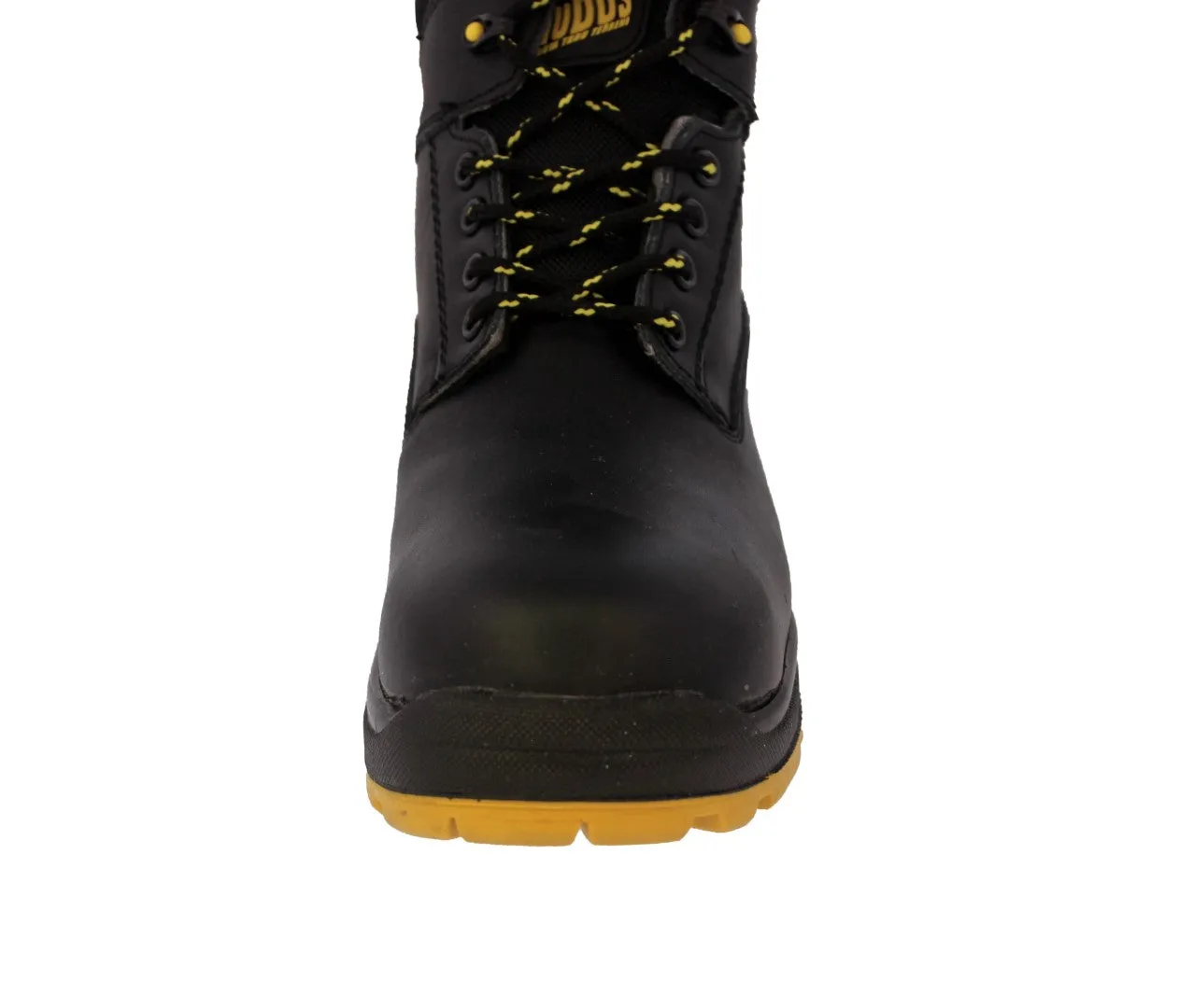 Mens #ST60 Black Leather Work Boots Lace Up - Steel Toe