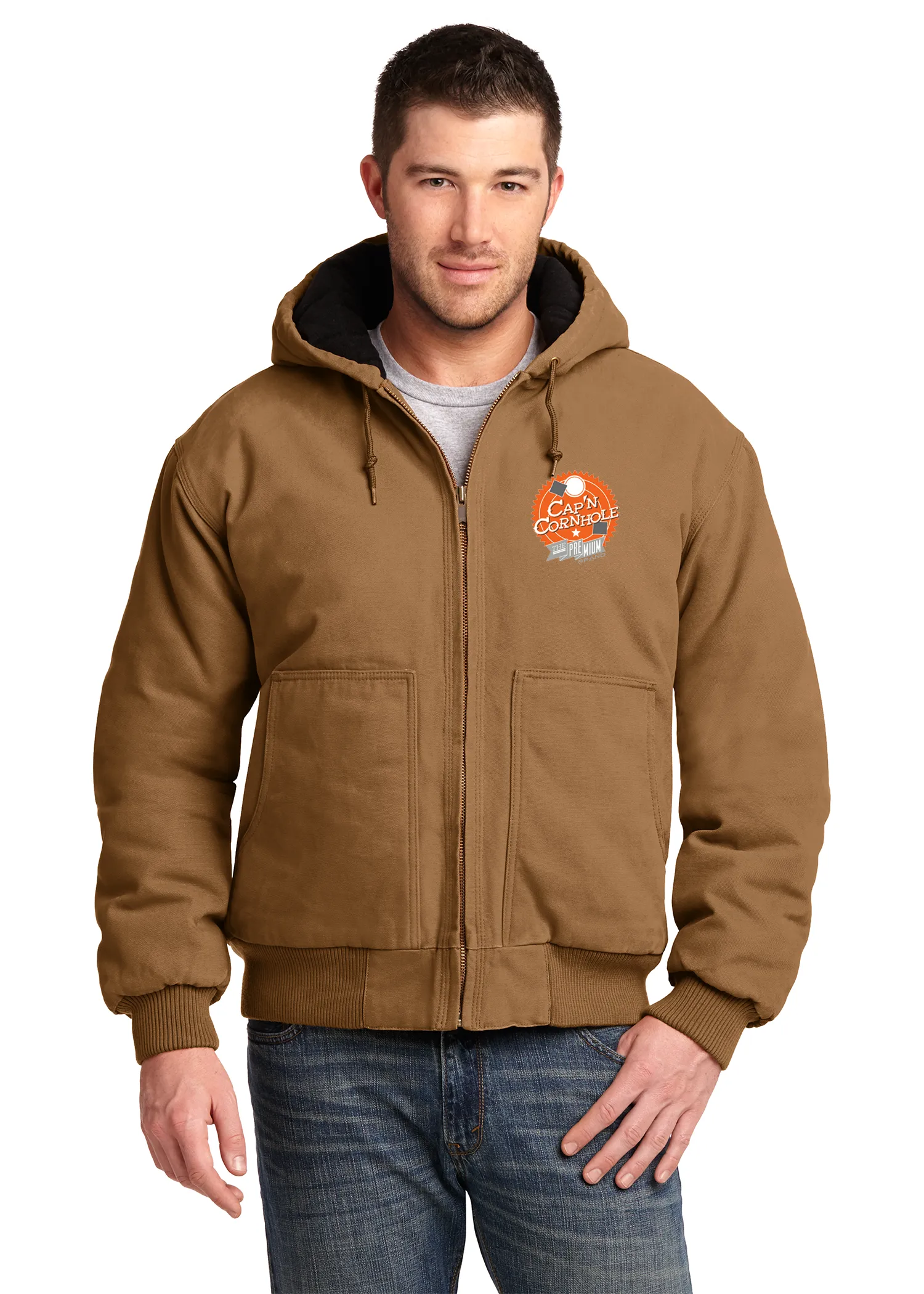 Mountain Goat - CornerStone® Washed Duck Cloth Insulated Hooded Work Custom Logo Jacket (CSJ41)