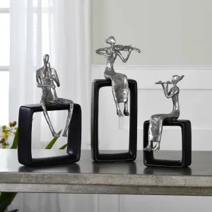 MUSICAL ENSEMBLE FIGURINES, S/3