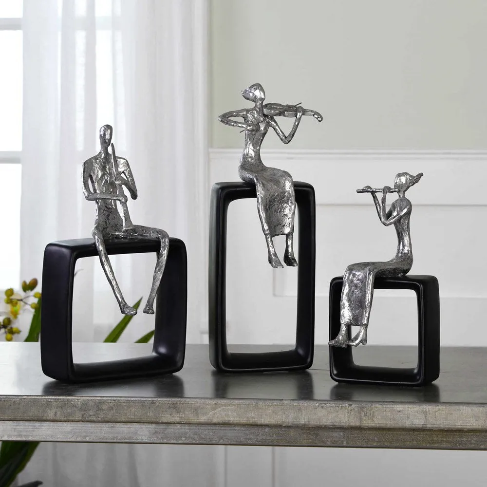 MUSICAL ENSEMBLE FIGURINES, S/3