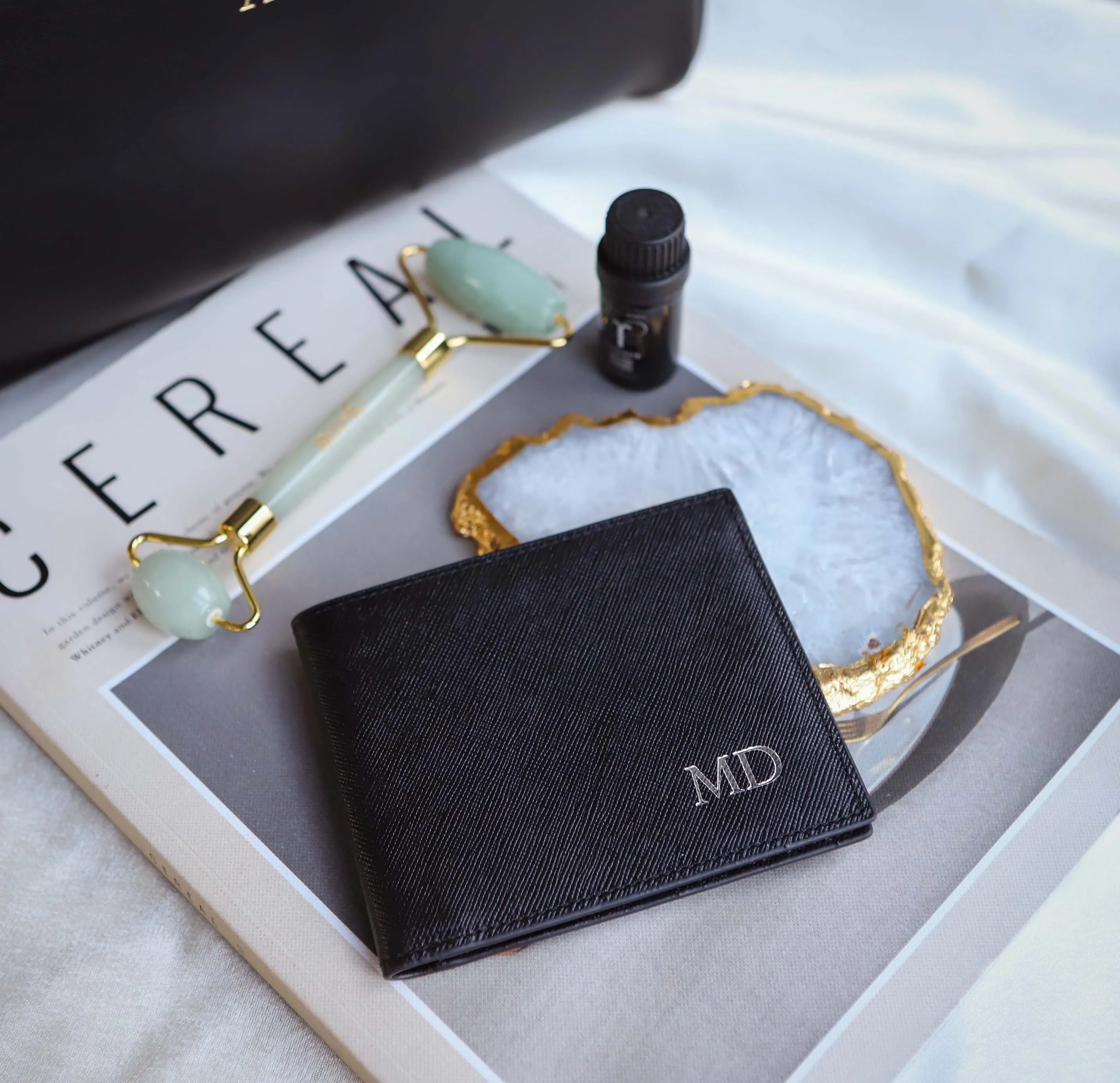 'Nara' Black Saffiano Leather Wallet
