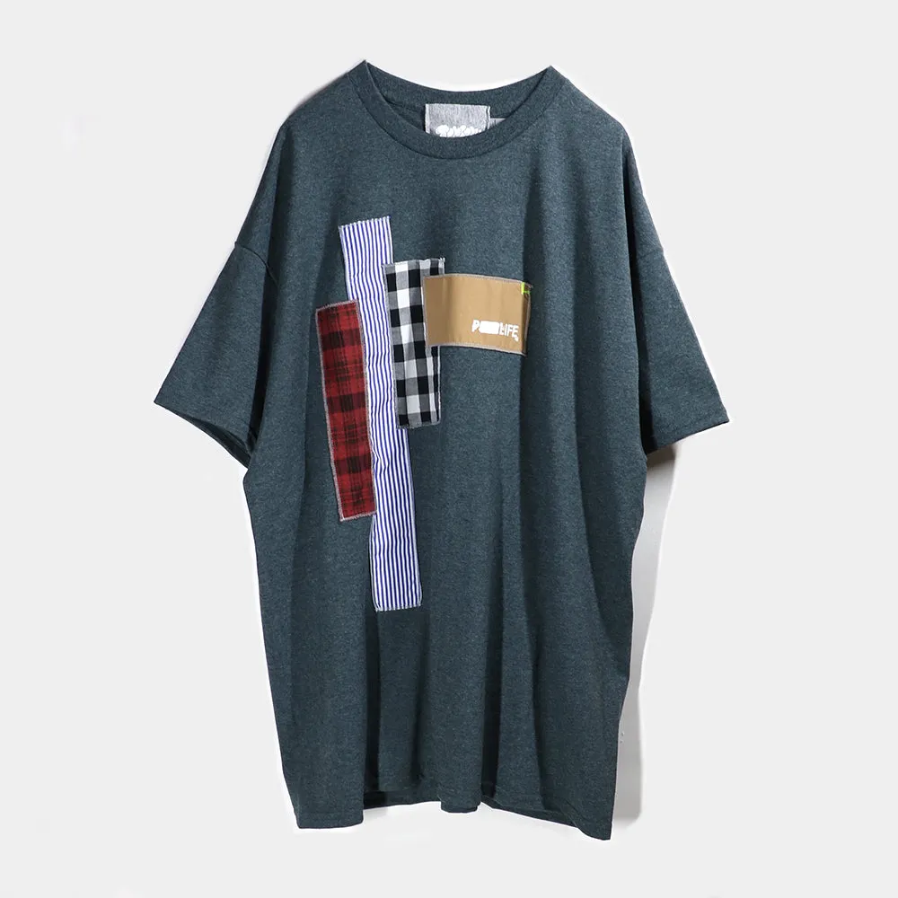 PATCH WORK TEE -HEATHER GRAY-