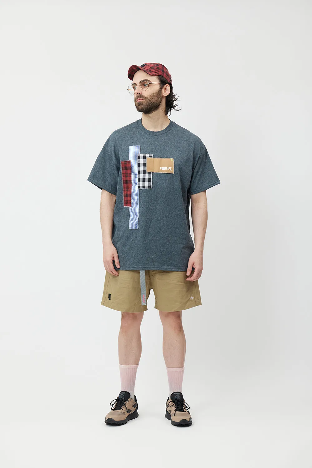 PATCH WORK TEE -HEATHER GRAY-